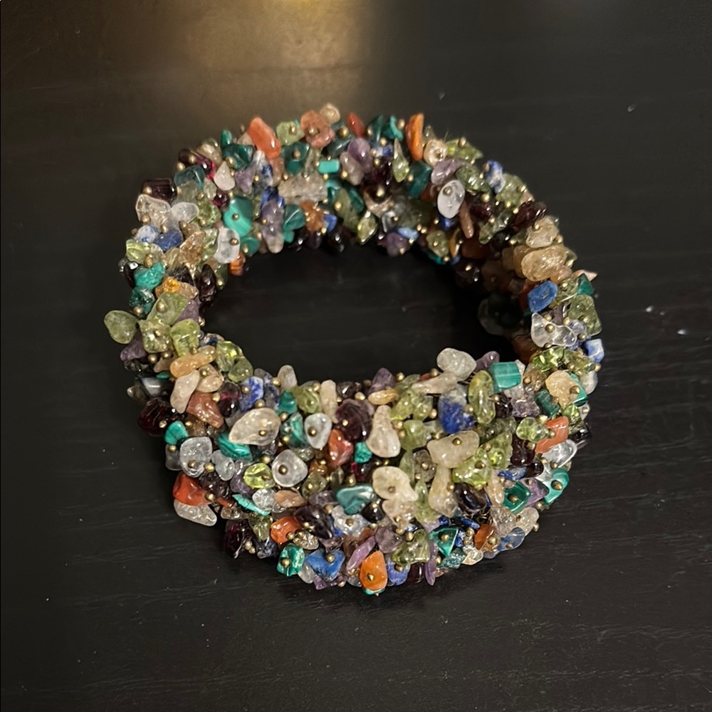 Multicolor Gemstone Chip Bracelet